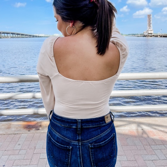 Cream Ribbed Bodysuit - Picture 3 of 3